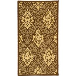 Indoor/ Outdoor Crescent Chocolate/ Natural Rug (27 X 5) (BrownPattern FloralMeasures 0.25 inch thickTip We recommend the use of a non skid pad to keep the rug in place on smooth surfaces.All rug sizes are approximate. Due to the difference of monitor c