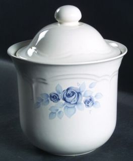 Pfaltzgraff Memories Sugar Canister & Lid, Fine China Dinnerware   Blue Floral,