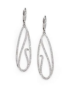 Adriana Orsini Celestial Crystal Open Drop Earrings   Silver