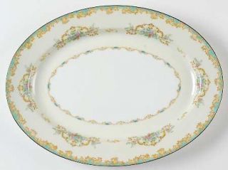 Noritake Arnaud 13 Oval Serving Platter, Fine China Dinnerware   Scrolls On Tea