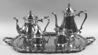 International Silver Countess (Slvp, Hollowware) 5 Piece Silverplate Tea Set (wi