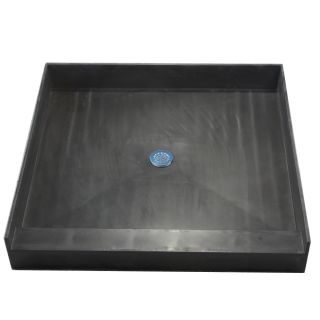 Tile Ready Shower Pan (48 X 48 Center Pvc Drain) (BlackMaterials Molded Polyurethane with ribs underneath for extra strengthNumber of pieces One (1)Dimensions 48 inches long x 48 inches wide x 7 inches deep No assembly requiredFully integrated drainInt