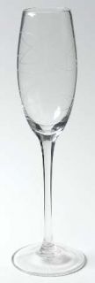 Artland Crystal Currents Fluted Champagne   Clear, Etched Wavy Lines, No Trim