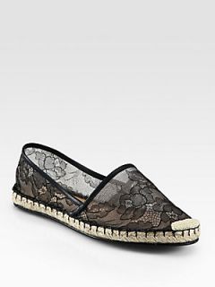 Valentino Glamorous Lace Espadrille Ballet Flats