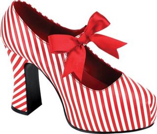 Womens Funtasma Candy Cane 48   Red/White Stripes Polyurethane Costume Shoes