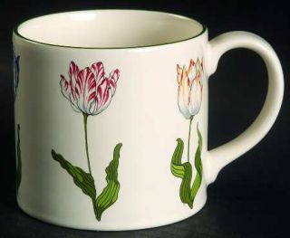 Tiffany Tiffany Tulips Mug, Fine China Dinnerware   Multicolor Tulip Border,Gree