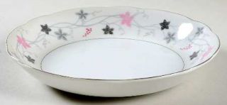 Crescent (Japan) Twilight Coupe Soup Bowl, Fine China Dinnerware   Pink&Gray Flo