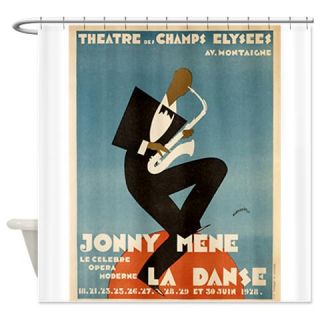  Jazz Saxophone, Vintage Poster Shower Curtain  Use code FREECART at Checkout