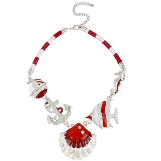 MIXIT Nautical Statement Necklace, Red