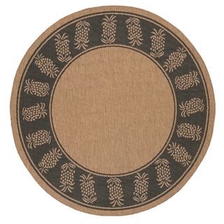 Recife Tropics Cocoa Black Rug (86 Round) (CocoaSecondary colors BlackTip We recommend the use of a non skid pad to keep the rug in place on smooth surfaces.All rug sizes are approximate. Due to the difference of monitor colors, some rug colors may vary