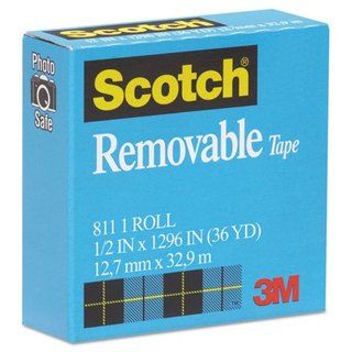 Scotch Removable Tape 1/2 X 1296 1 Core (ClearModel MMM811121296Dimensions 1/2 inch x 1296 inch, 1 inch CorePack of 1 )