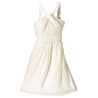 TEVOLIO Womens Plus Size Halter Neck Chiffon Dress   Off White   28W
