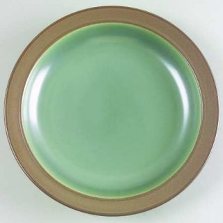 Sango Prelude Green Salad Plate, Fine China Dinnerware   Green Center,Brown Rim,