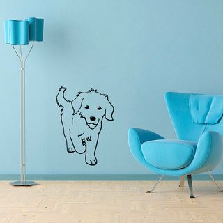 Animal Dog Vinyl Wall Decal Art (Glossy blackDimensions 22 inches wide x 35 inches long )