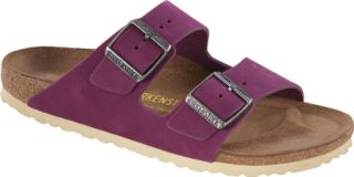 Womens Birkenstock Arizona Soft Footbed Nubuck   Magenta Purple Nubuck Sandals