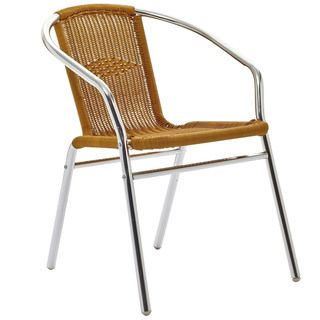 Bistro Chromed Rattan Cafe Chair
