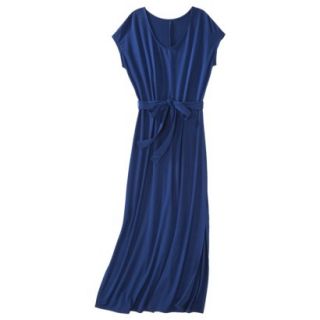 Merona Womens Knit V Neck T Shirt Maxi Dress   Waterloo Blue   XS