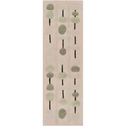 Hand tufted Contemporary Beige Circles Bynar New Zealand Wool Abstract Rug (26 X 8)