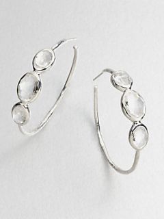 IPPOLITA Clear Quartz & Sterling Silver Hoop Earrings/1.5   Clear Silver