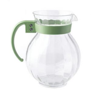 GET 90 oz Tahiti Pitcher w/ Forest Green Handle, Clear Polycarbonate