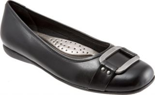Womens Trotters Sizzle Signature   Black Burnished Soft Kidskin Ornamented Shoe