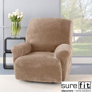 Stretch Plush Sable Recliner Slipcover