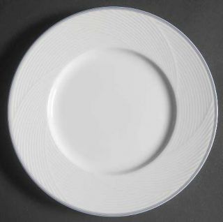 Dansk Damask Blue Salad Plate, Fine China Dinnerware   Tapestries,Gray Band,Rais