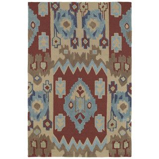 Brookside Tribal Red Polyester Rug (80 X 110)