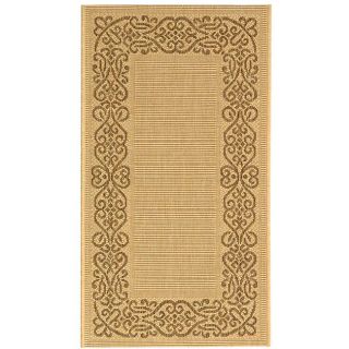 Indoor/ Outdoor Ocean Natural/ Brown Rug (27 X 5) (IvoryPattern BorderMeasures 0.25 inch thickTip We recommend the use of a non skid pad to keep the rug in place on smooth surfaces.All rug sizes are approximate. Due to the difference of monitor colors, 