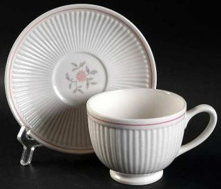 Nikko Royal Pink Footed Cup & Saucer Set, Fine China Dinnerware   Pink Flowers,G