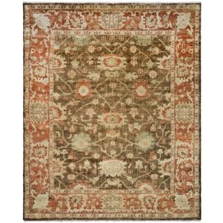 Safavieh Hand knotted Oushak Brown Wool Rug (8 X 10)