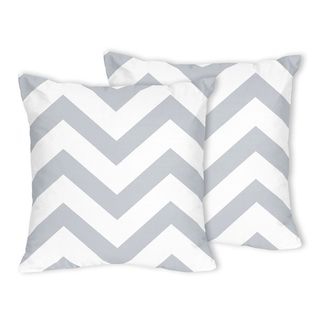 Sweet Jojo Designs Zig Zag Grey And White Chevron Throw Pillows (set Of 2) (Grey/whiteThe digital images we display have the most accurate color possible. However, due to differences in computer monitors, we cannot be responsible for variations in color b