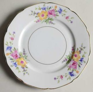 Heinrich   H&C 16257 Salad Plate, Fine China Dinnerware   Scalloped, Pink, Yello