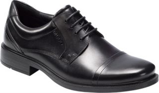 Mens ECCO Dublin Cap Toe Tie   Black Santiago Cap Toe Shoes
