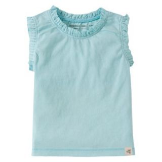 Burts Bees Baby Infant Girls Ruffle Tank   Clearwater 18 M