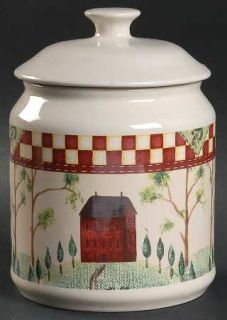 Thomson Country Home Medium Canister, Fine China Dinnerware   Red/White Check Bo