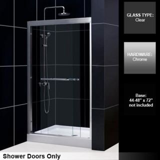 Dreamline SHDR124872801 Shower Door, 4448 x 72 Duet Clear Glass 2Panel Bypass Sliding Chrome