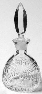Waterford Calais Round Perfume Bottle and Stopper   Marquis, Cut Fan