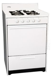 Summit Refrigeration 24 in Range w/ Electronic Ignition, 4 Burners & Handle, White, 2.9 cu ft, LP