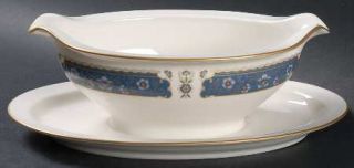Carico Renaissance Gravy Boat with Attached Underplate, Fine China Dinnerware  