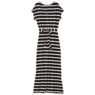 Merona Petites Short Sleeve V Neck Maxi Dress   Black/Cream XSP