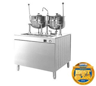 Cleveland Kettle Cabinet Assembly w/ 36 in Wide Base & (2)6 gal Kettle, Stainless, 440/3 V