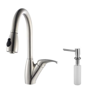 Kraus KPF2120SD20 16.5 Single Lever PullOut Kitchen Faucet and Soap Dispenser Stainless Steel