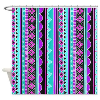  Blue and Purple Tribal Pattern Shower Curtain  Use code FREECART at Checkout
