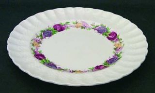 Spode Rose Briar Luncheon Plate, Fine China Dinnerware   Chelsea Wicker Shape,In