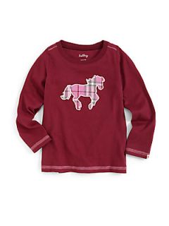 Hatley Toddlers & Little Girls Plaid Horse Tee   Cranberry