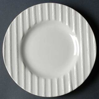 Country Living Modern Country Salad Plate, Fine China Dinnerware   All White,Emb