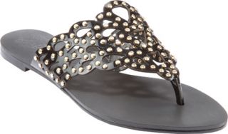 Womens Vince Camuto Elian   Black Studded Leather Ornamented Shoes