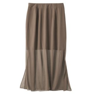 Mossimo Womens Plus Size Illusion Maxi Skirt   Timber 4