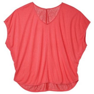 Pure Energy Womens Plus Size Short  Sleeve Blouse   Coral 2X/3X